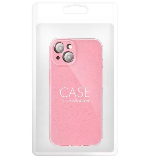 Clear 2mm Apple iPhone 17 csillámos szilikon tok, rózsaszín
