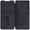 Nillkin Qin Pro Samsung Galaxy Z Fold 7 bőr flip tok S-Pen / kártyatartóval, csúsztatható kameravédővel, fekete