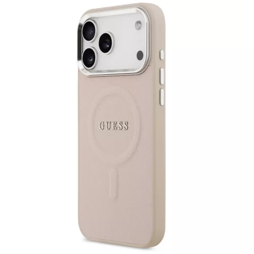 Guess PU Saffiano Apple iPhone 17 Pro MagSafe hátlap tok, rózsaszín