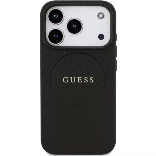 Guess Grained Ring Apple iPhone 17 Pro Max MagSafe hátlap tok, fekete