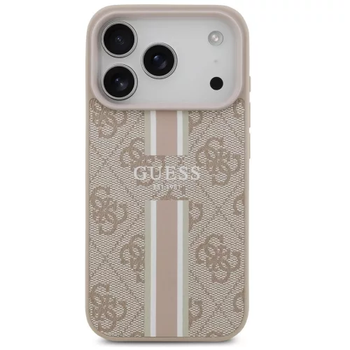 Guess 4G Printed Stripes Apple iPhone 17 Pro MagSafe hátlap tok, rózsaszín