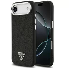   Guess Glitter Triangle Logo Apple iPhone Air (2025) MagSafe hátlap tok, fekete-ezüst