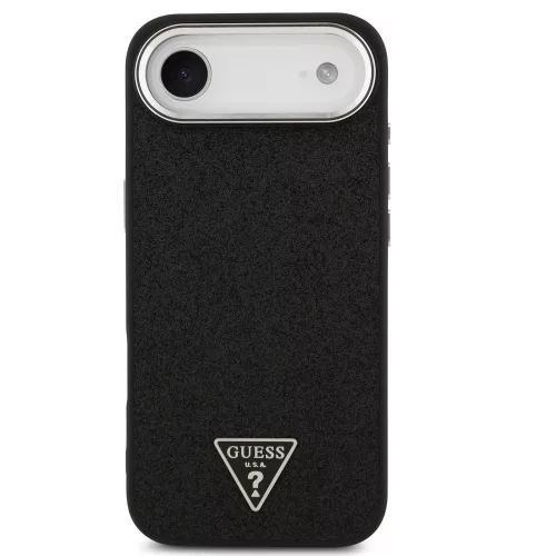 Guess Glitter Triangle Logo Apple iPhone Air (2025) MagSafe hátlap tok, fekete-ezüst