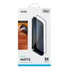 Uniq Optix Matte Apple iPhone 16 Pro Max / 17 Pro Max tempered glass kijelzővédő fólia felhelyező kerettel, fekete
