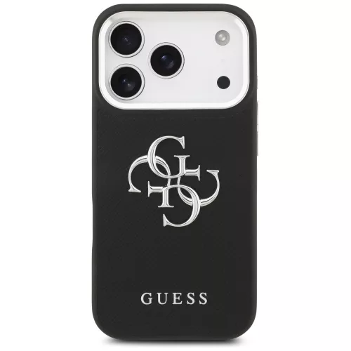 Guess Big 4G Classic Logo Apple iPhone 17 Pro Max hátlap tok, fekete-ezüst