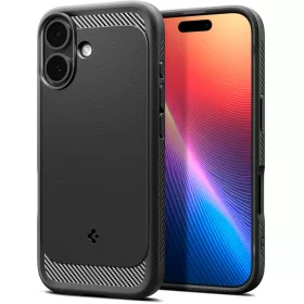   Spigen Rugged Armor MagFit Apple iPhone 17 tok, MagSafe, Matte Black, fekete