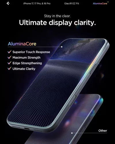 Spigen Glas.tR EZ Fit HD Apple iPhone Air (2025) tempered kijelzővédő fólia felhelyező kerettel (2db)