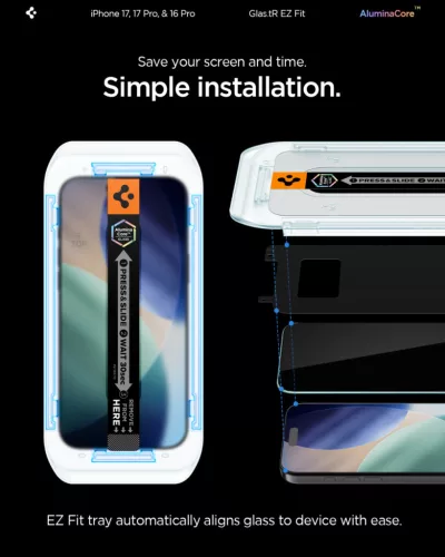 Spigen Glas.tR EZ Fit HD Apple iPhone Air (2025) tempered kijelzővédő fólia felhelyező kerettel (2db)