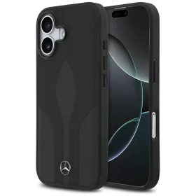   Mercedes Leather The Move Apple iPhone 17 MagSafe hátlap tok, fekete