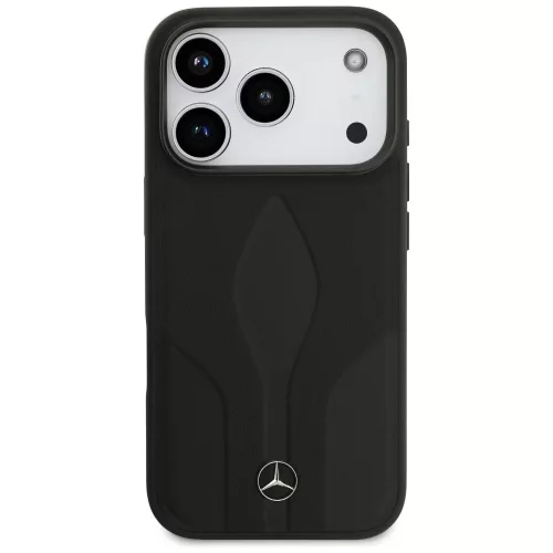 Mercedes Leather The Move Apple iPhone 17 Pro MagSafe hátlap tok, fekete