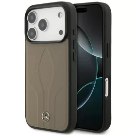   Mercedes Leather The Move Apple iPhone 17 Pro MagSafe hátlap tok, bézs