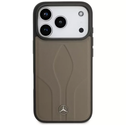 Mercedes Leather The Move Apple iPhone 17 Pro MagSafe hátlap tok, bézs