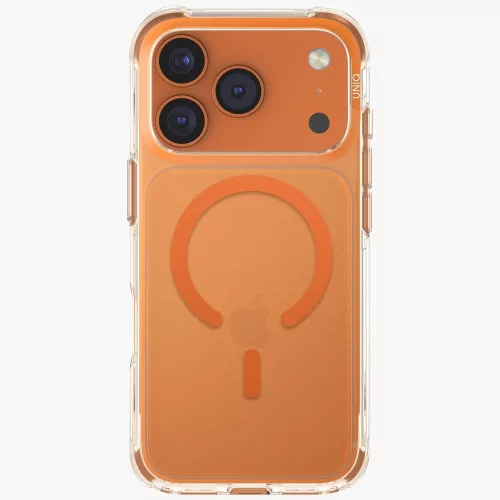 Uniq Lifepro Extreme Magclick Apple iPhone 17 Pro MagSafe tok, átlátszó-narancs