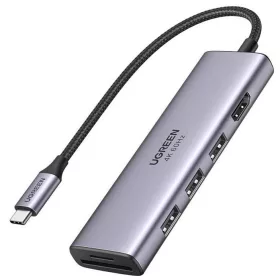 Ugreen CM511 Hub 6in1 USB-C-USB 3.0, HDMI, TF/SD, szürke
