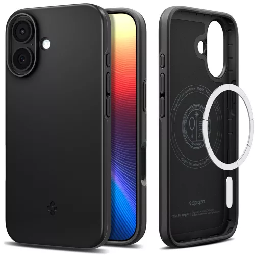 Spigen Thin Fit MagFit Apple iPhone 17 tok, Black, fekete