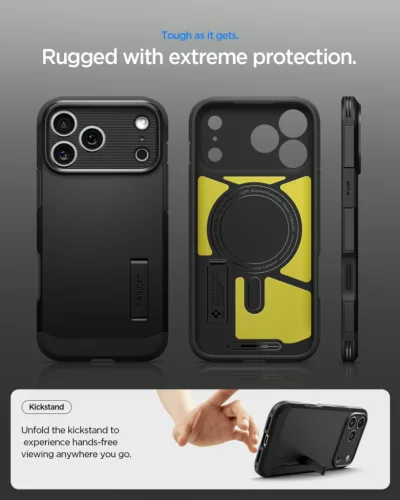 Spigen Tough Armor T MagFit Apple iPhone 17 Pro tok, MagSafe, fekete