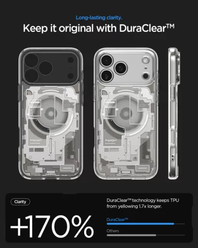 Spigen Ultra Hybrid MagFit Apple iPhone 17 Pro tok, MagSafe, Zero One, Natural Titanium