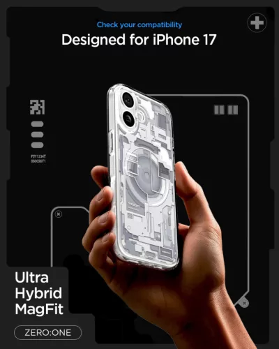 Spigen Ultra Hybrid MagFit Apple iPhone 17 tok, MagSafe, Zero One, fehér
