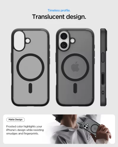 Spigen Ultra Hybrid MagFit Apple iPhone 17 tok, MagSafe, Frost Black, fekete