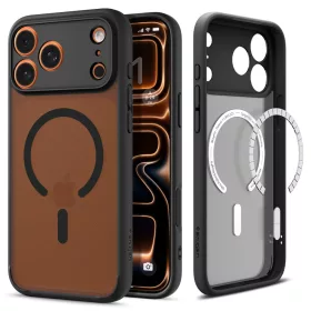   Spigen Ultra Hybrid MagFit Apple iPhone 17 Pro tok, MagSafe, Frost Black, fekete