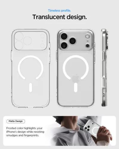 Spigen Ultra Hybrid MagFit Apple iPhone Air (2025) tok, MagSafe, Frost White, átlátszó-fehér