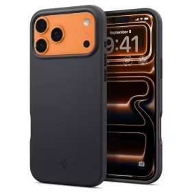   Spigen Silicone Fit Magfit Apple iPhone 17 Pro Max tok, MagSafe, Black, fekete