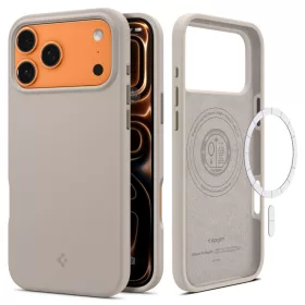   Spigen Silicone Fit Magfit Apple iPhone 17 Pro Max tok, MagSafe, Stone, szürke