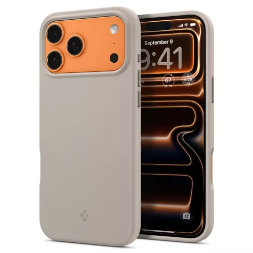 Spigen Silicone Fit Magfit Apple iPhone 17 Pro Max tok, MagSafe, Stone, szürke
