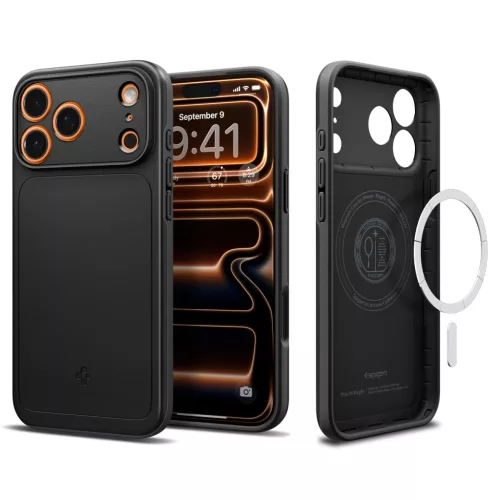 Spigen Thin fit Magfit Apple iPhone 17 Pro Max tok, MagSafe, Black, fekete