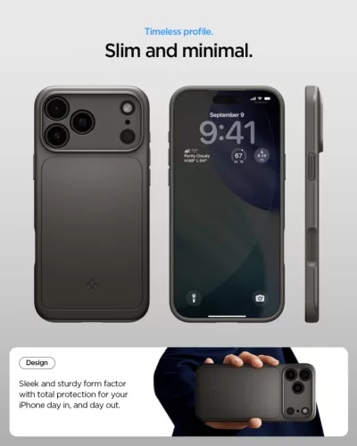 Spigen Thin fit Magfit Apple iPhone 17 Pro Max tok, MagSafe, Gunmetal, szürke