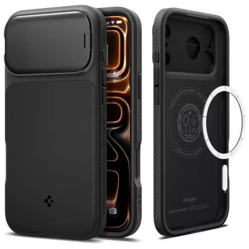 Spigen Optik Armor MagFit Apple iPhone 17 Pro tok, MagSafe, Black, fekete