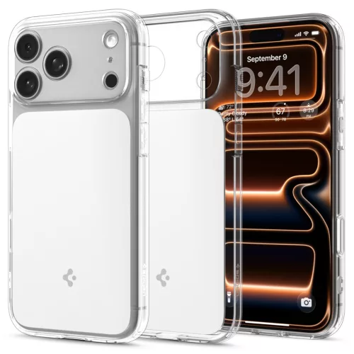 Spigen Ultra Hybrid T MagFit Apple iPhone 17 Pro tok, MagSafe, Glossy White, fehér