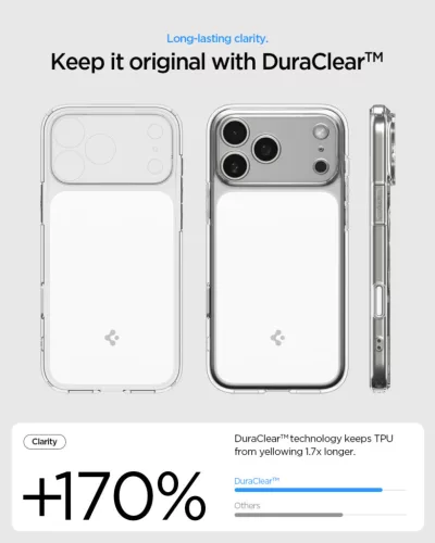 Spigen Ultra Hybrid T MagFit Apple iPhone 17 Pro tok, MagSafe, Glossy White, fehér