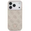 Guess Leather 4G Triangle Strass iPhone 17 Pro Max kemény hátlap tok, rózsaszín