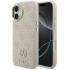 Guess 4G Strass Logo Apple iPhone 17 MagSafe tok kameravédő peremmel, rózsaszín-arany