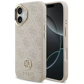   Guess 4G Strass Logo Apple iPhone 17 MagSafe tok kameravédő peremmel, rózsaszín-arany