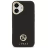 Guess 4G Grained Strass Logo Apple iPhone 17 MagSafe tok kameravédő peremmel, fekete-arany