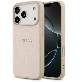   Guess Saffiano Classic Logo Apple iPhone 17 Pro MagSafe tok, rózsaszín