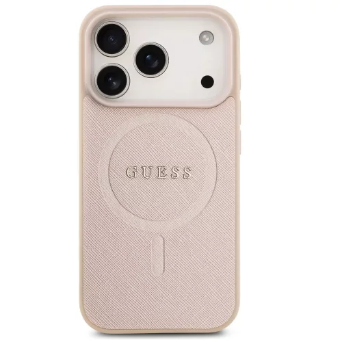 Guess Saffiano Classic Logo Apple iPhone 17 Pro MagSafe tok, rózsaszín