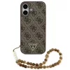 Guess 4G Strap Triangle Logo Apple iPhone 17 MagSafe hátlap tok karpánttal, barna-arany