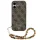 Guess 4G Strap Triangle Logo Apple iPhone 17 MagSafe hátlap tok karpánttal, barna-arany