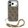 Guess 4G Strap Triangle Logo Apple iPhone 17 Pro MagSafe hátlap tok karpánttal, barna-arany