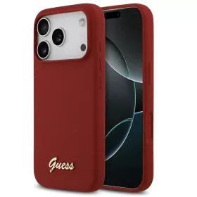   Guess Silicone Script Metal Logo Apple iPhone 17 Pro MagSafe tok, magenta