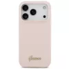 Guess Silicone Script Metal Logo Apple iPhone 17 Pro MagSafe tok, rózsaszín