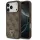 Guess Leather 4G Triangle Strass iPhone 17 Pro Max kemény hátlap tok, barna