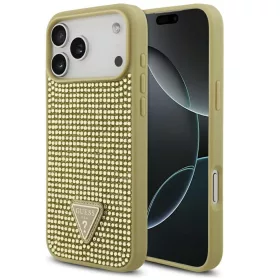   Guess Rhinestone Triangle Apple iPhone 17 Pro Max hátlap tok, arany