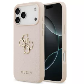   Guess Grained Big 4G & Classic Logo Apple iPhone 17 Pro Max hátlap tok, rózsaszín