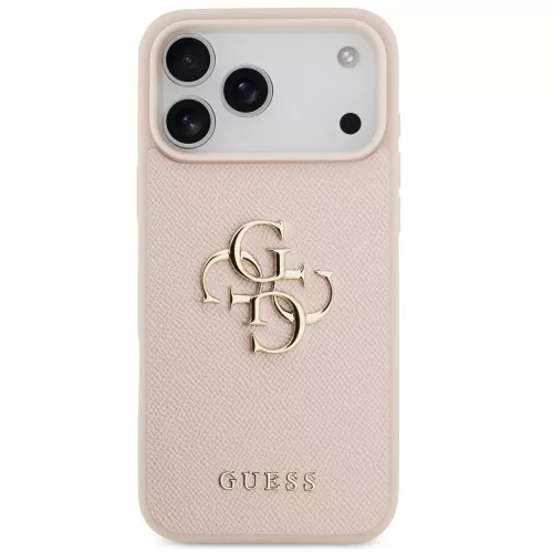 Guess Grained Big 4G & Classic Logo Apple iPhone 17 Pro Max hátlap tok, rózsaszín