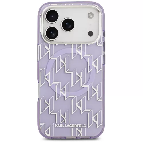 Karl Lagerfeld IML KL Monogram Apple iPhone 17 Pro Max MagSafe kompatibilis hátlap tok, lila
