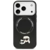 Karl Lagerfeld Karl & Choupette Pins Apple iPhone 17 Pro MagSafe kompatibilis hátlap tok, fekete